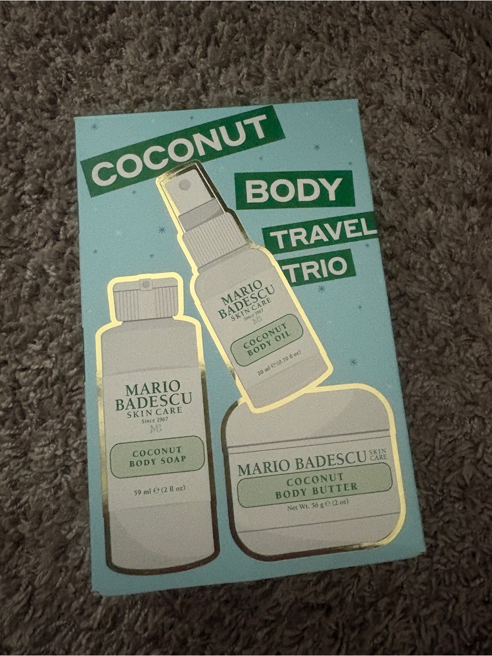NWT Mario Badescu Coconut Body Travel Trio